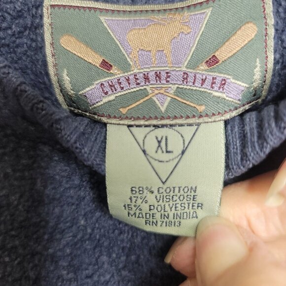 Cheyenne River Lake Tahoe Sweatshirt XL Blue Embroidered - Picture 4 of 4